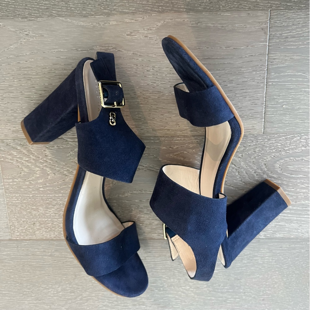 COLE HAAN Octavia Suede Sandal Size 8.5 Dark Navy